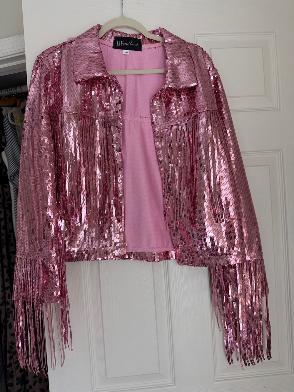 Pink Sequin Fringe Jacket